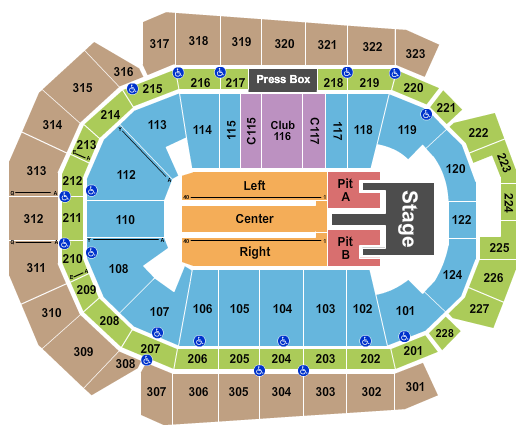 Casey's Center Seating Chart: Luke Bryan