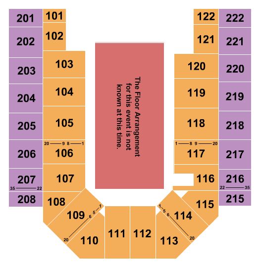 Ford Wyoming Center Seating Chart: Generic Floor