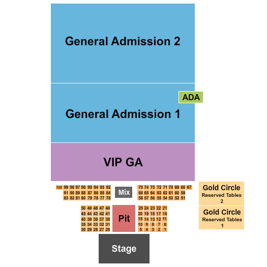 Castle Knoll Farms and Amphitheater Seating Chart: Endstage Tables