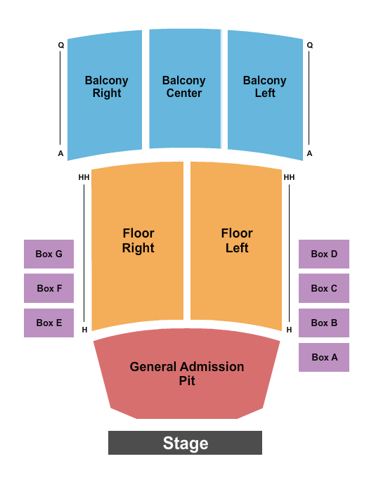 Cathedral Theatre at the Masonic Temple Seating Chart: Boxes A-D & E-G