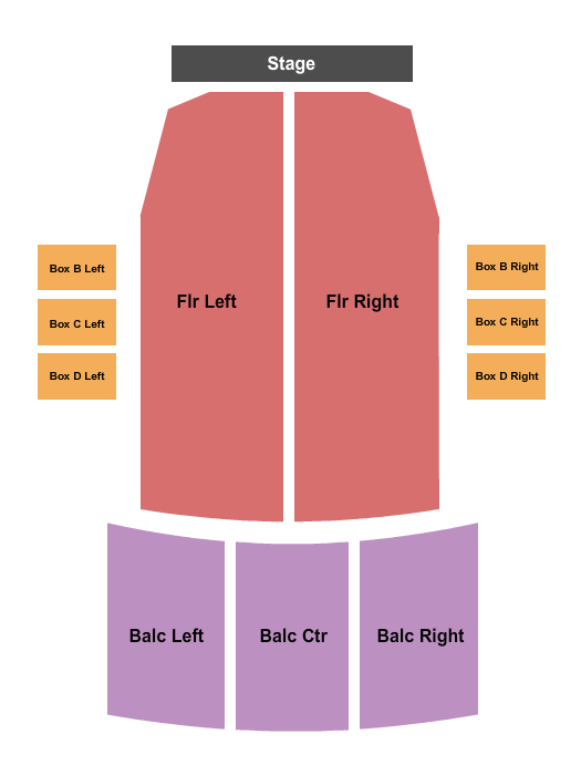 Cathedral Theatre at the Masonic Temple Seating Chart: Endstage - Boxes B-D