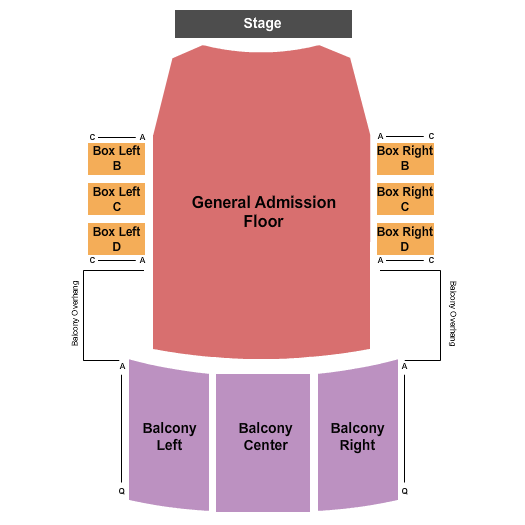 Cathedral Theatre at the Masonic Temple Seating Chart: Endstage GA