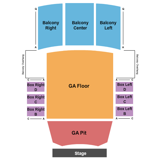 Cathedral Theatre at the Masonic Temple Seating Chart: GA Pit/GA Flr/RSV Balc