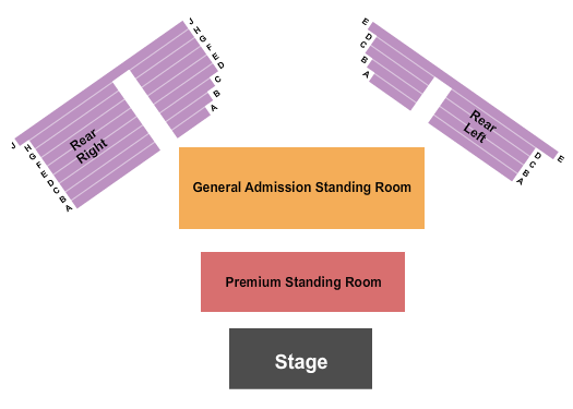 Cedar Crossing Casino & Entertainment Center Seating Chart: Endstage GA/Premium Standing 2