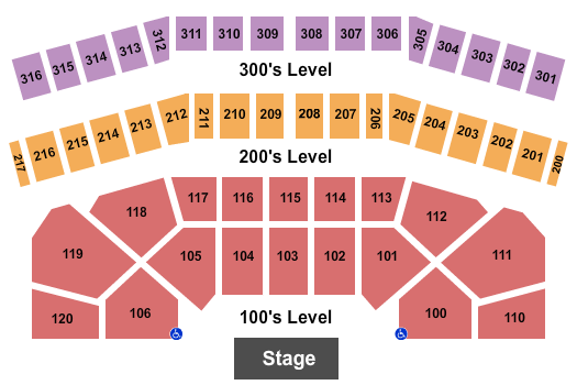 Celeste Center Seating Chart: End Stage