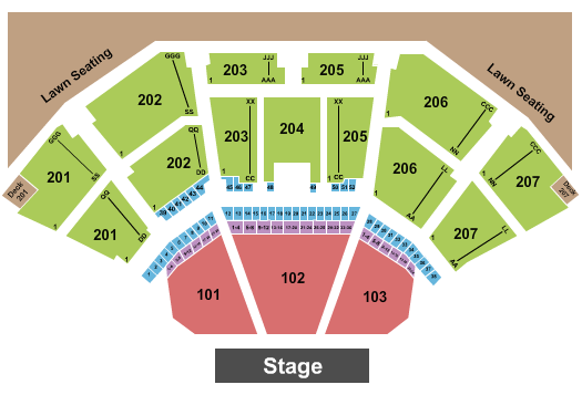 Lakewood Amphitheatre Seating Chart: Endstage No Rsvd Lawn
