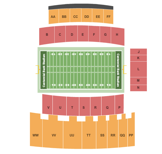 Centennial Bank Stadium Map