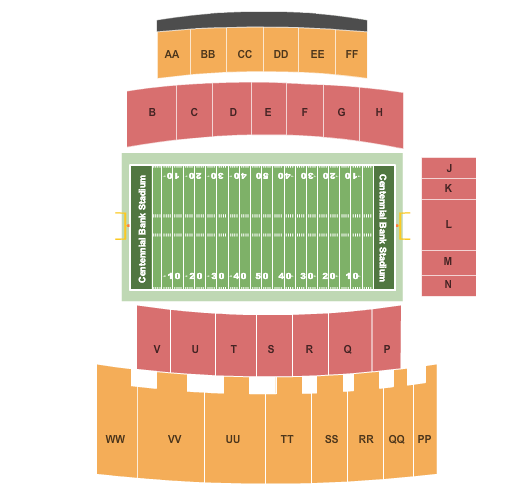 Centennial Bank Stadium Seating Chart