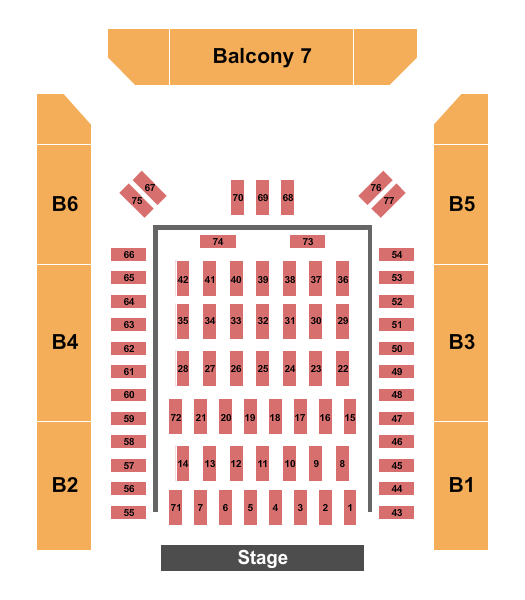 Centennial Hall - ON Seating Chart: Endstage Tables