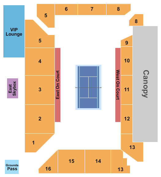 Center Court at Lindner Family Tennis Center Seating Chart: PPA 2