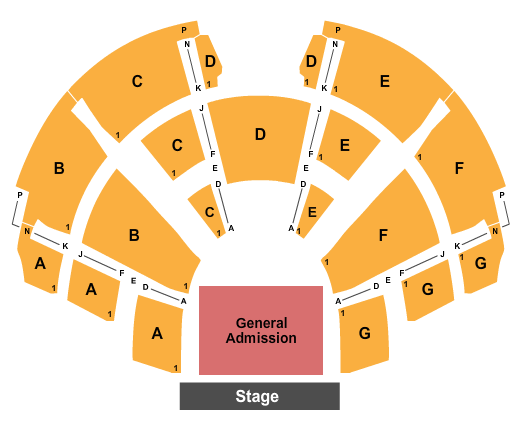 Center Stage Theatre Seating Chart: Endstage GA Flr