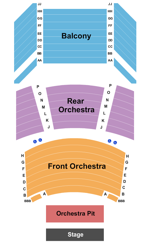 Central City Opera House Seating Chart: Endstage 3 - W/Pit
