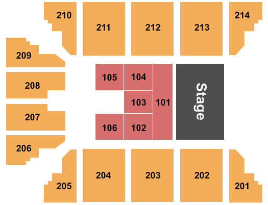 Stride Bank Center Seating Chart: Disney Princess Concert