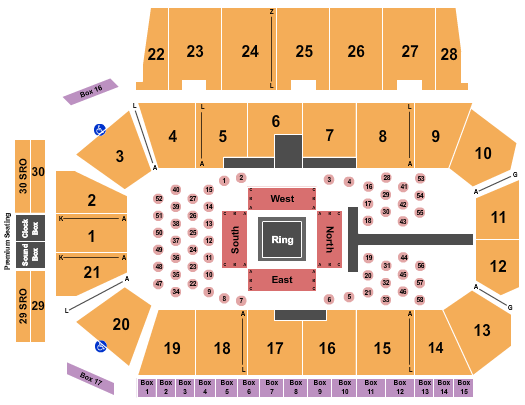 Centre 200 Seating Chart: Boxing 2