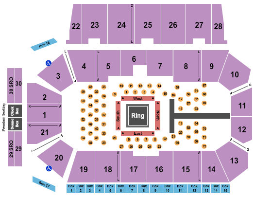Centre 200 Seating Chart: Boxing 3