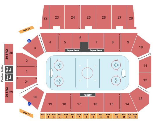 Centre 200 Seating Chart: Hockey 2021