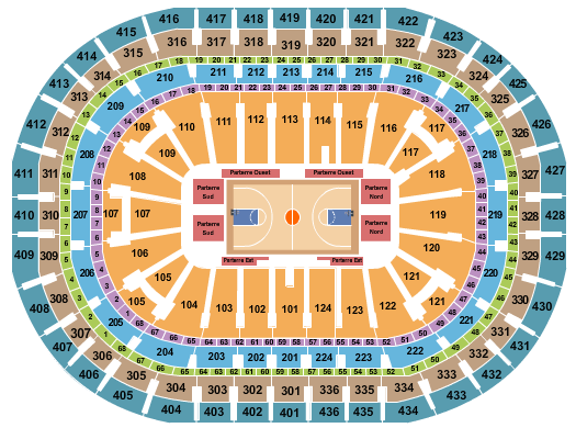 Centre Bell Seating Chart: Basketball 2