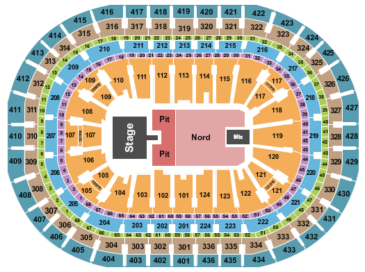 Centre Bell Seating Chart: Cage the Elephant