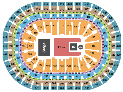 Centre Bell Seating Chart: Chris Brown 2
