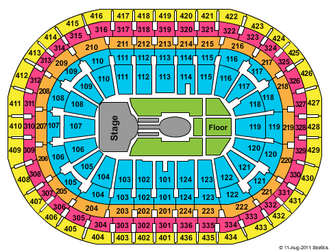 Centre Bell Seating Chart