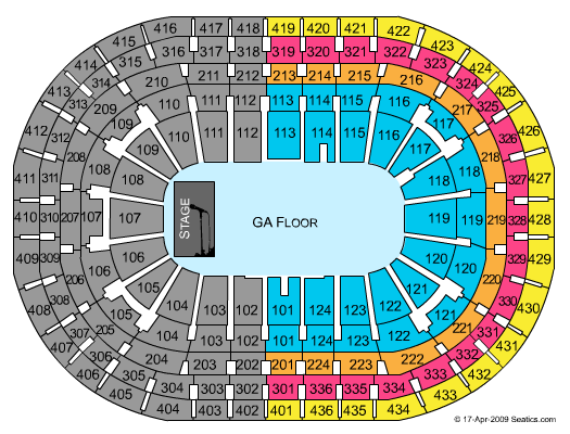 Centre Bell Seating Chart
