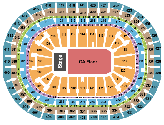 Centre Bell Seating Chart: End Stage GA