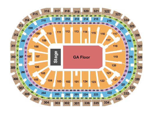 Centre Bell Seating Chart: Endstage GA