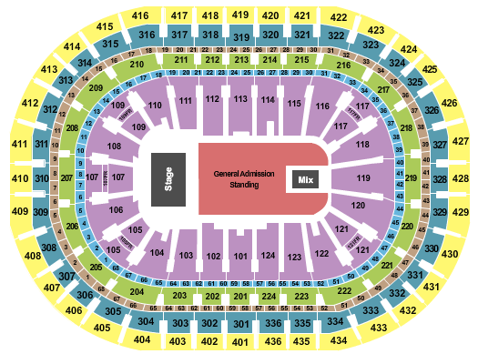 Centre Bell Seating Chart: End Stage GA 2