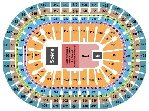 Centre Bell Seating Chart: Endstage Pit 2