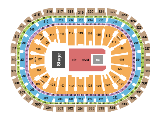 Centre Bell Seating Chart: Endstage Pit