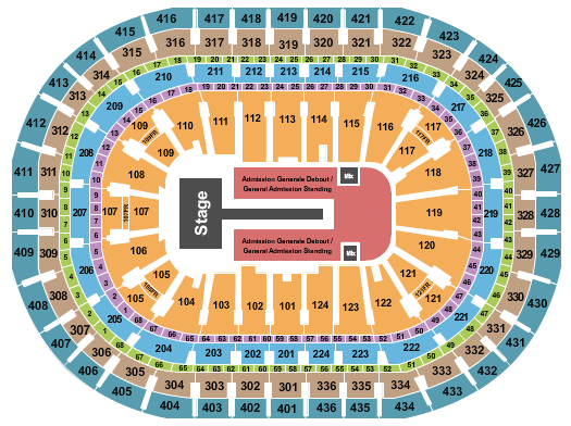 Centre Bell Seating Chart: Florence and The Machine
