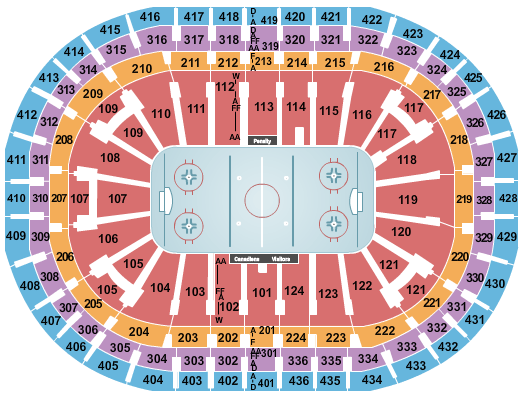 Bell Centre Detailed Seating Chart Rows
