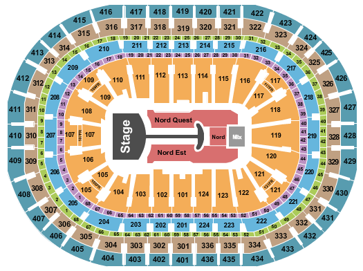Centre Bell Seating Chart: Lady Gaga