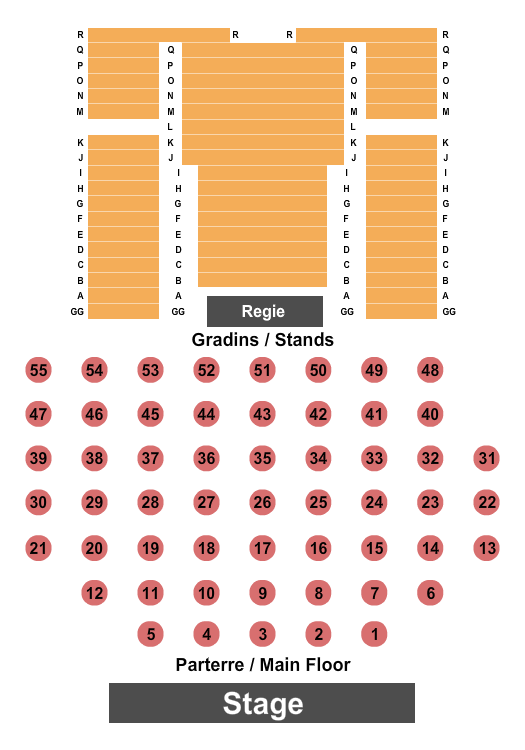 Centre Culturel de Caraquet Seating Chart: Endstage Tables