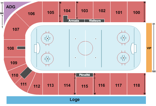 Centre d'excellence Sports Rousseau Seating Chart: Hockey