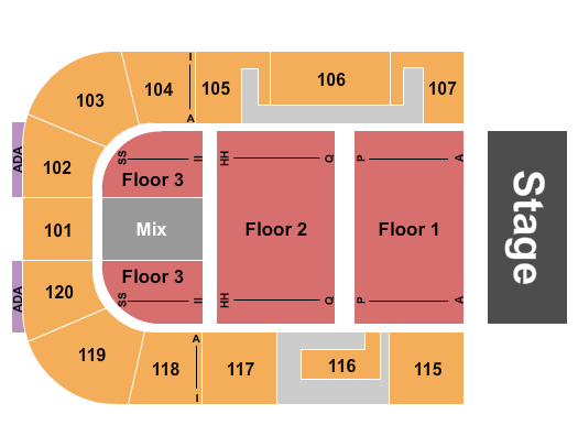 Centre Jean-Daigle Seating Chart: Endstage