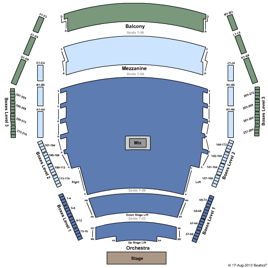 Centre In The Square Seating Chart