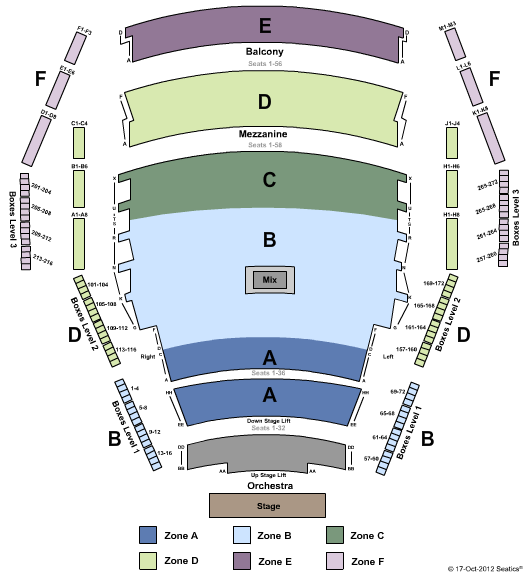 Centre In The Square Seating Chart