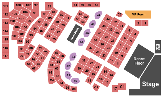 Century Casino Showroom - Edmonton Seating Chart: Endstage Tables