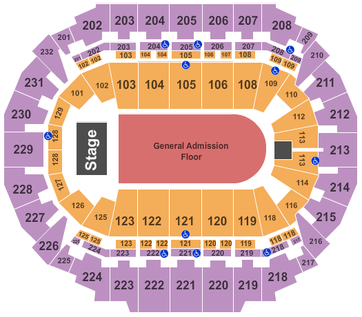 CHI Health Center Omaha Seating Chart: End Stage GA