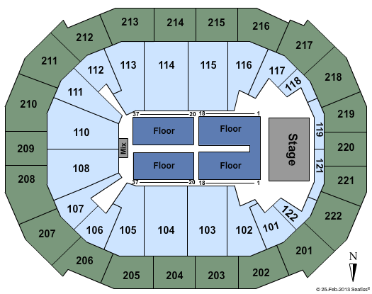 Chaifetz Arena Seating Chart: End Stage