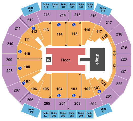 Chaifetz Arena Seating Chart: Endstage w/ Catwalk