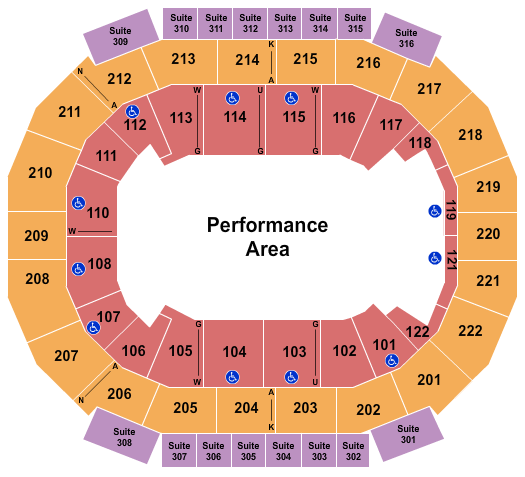Chaifetz Arena Seating Chart: Performance Area