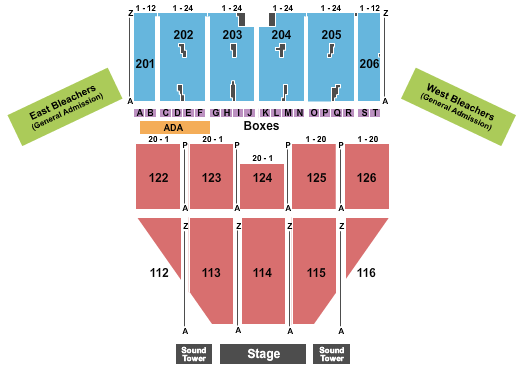 Champlain Valley Expo Seating Chart: Endstage 2