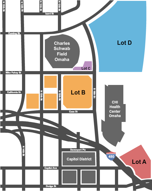 Charles Schwab Field Omaha Parking Lots Map