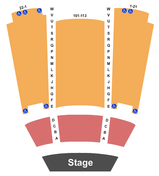 Charles Winter Wood Theatre Seating Chart: Endstage