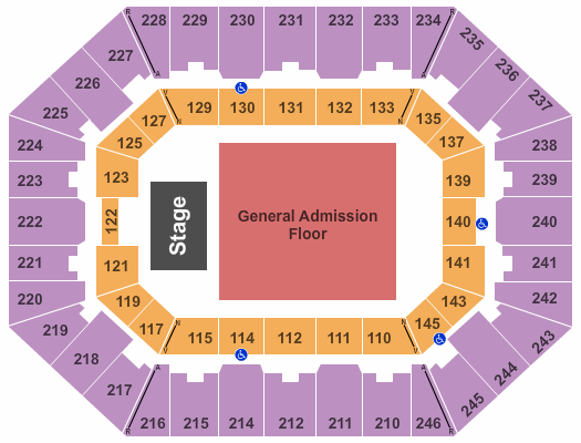 Charleston Coliseum & Convention Center - Charleston Seating Chart: Endstage GA Flr