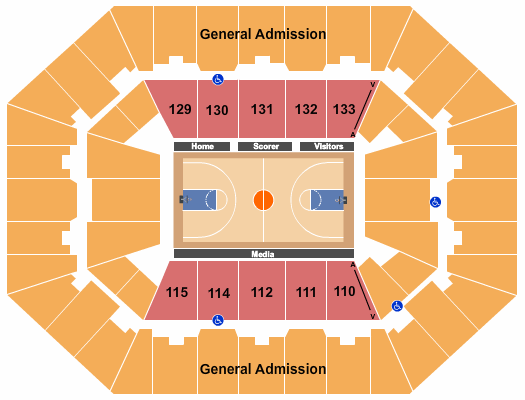 Charleston Coliseum & Convention Center - Charleston Seating Chart: Basketball GA