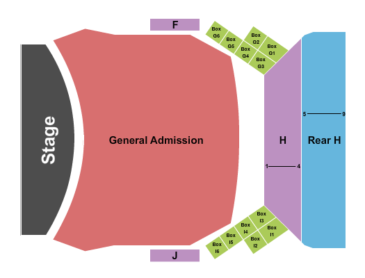 Charleston Music Hall Seating Chart: Endstage GA Floor