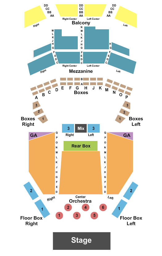 Charline McCombs Empire Theatre Seating Chart: End Stage 3